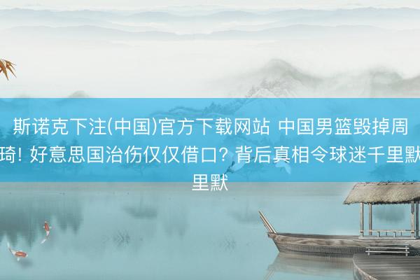 斯诺克下注(中国)官方下载网站 中国男篮毁掉周琦! 好意思国治伤仅仅借口? 背后真相令球迷千里默