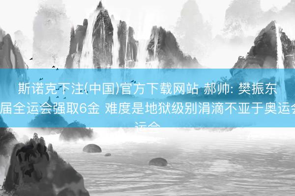 斯诺克下注(中国)官方下载网站 郝帅: 樊振东4届全运会强取6金 难度是地狱级别涓滴不亚于奥运会