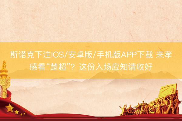 斯诺克下注IOS/安卓版/手机版APP下载 来孝感看“楚超”？这份入场应知请收好