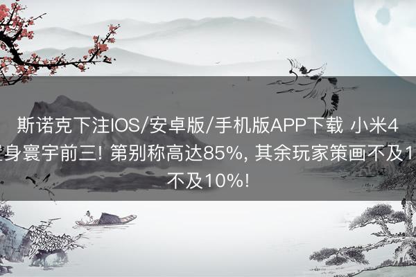 斯诺克下注IOS/安卓版/手机版APP下载 小米4%置身寰宇前三! 第别称高达85%， 其余玩家策画不及10%!