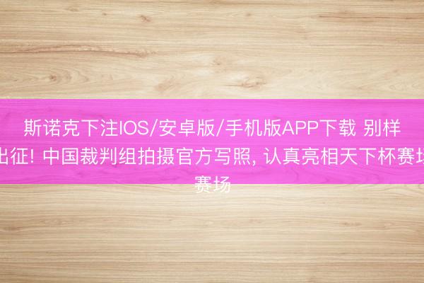 斯诺克下注IOS/安卓版/手机版APP下载 别样出征! 中国裁判组拍摄官方写照， 认真亮相天下杯赛场