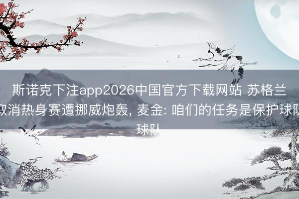 斯诺克下注app2026中国官方下载网站 苏格兰取消热身赛遭挪威炮轰, 麦金: 咱们的任务是保护球队