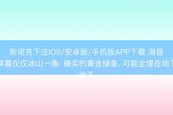 斯诺克下注IOS/安卓版/手机版APP下载 海昏侯墓仅仅冰山一角: 确实的黄金储备， 可能全埋在地下