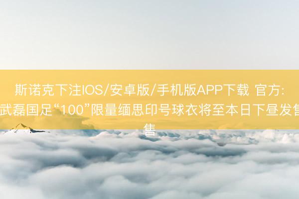 斯诺克下注IOS/安卓版/手机版APP下载 官方: 武磊国足“100”限量缅思印号球衣将至本日下昼发售