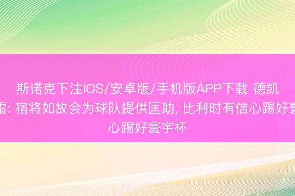 斯诺克下注IOS/安卓版/手机版APP下载 德凯特拉雷: 宿将如故会为球队提供匡助， 比利时有信心踢好寰宇杯