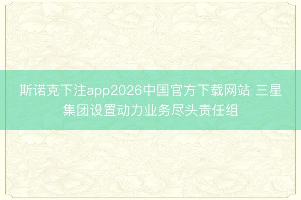 斯诺克下注app2026中国官方下载网站 三星集团设置动力业务尽头责任组