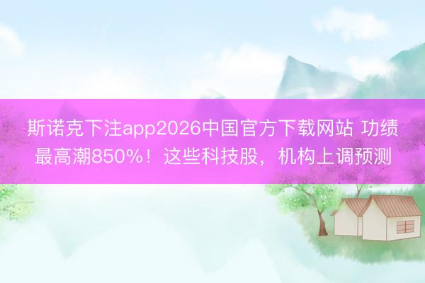 斯诺克下注app2026中国官方下载网站 功绩最高潮850%!这些科技股,机构上调预测