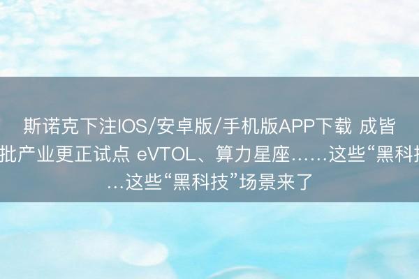 斯诺克下注IOS/安卓版/手机版APP下载 成皆入选寰宇首批产业更正试点 eVTOL、算力星座……这些“黑科技”场景来了